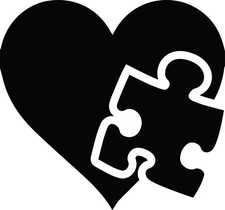 4 inch Autism Puzzle Piece Heart Decal Love Sticker Car Awareness Support Speak