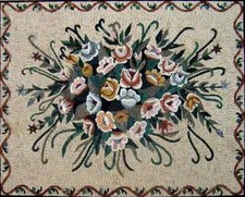 50" Handmade Marble Mosaic Flower Rose  Multi Color Natural Mosaic Marble