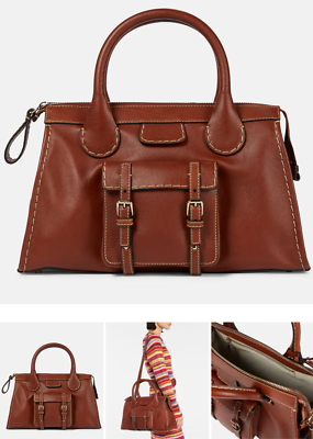 Chloé Edith Medium Tote Bag Day Bag Topstuched Leather Bag