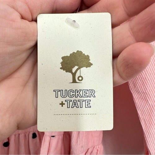 Tucker + Tate Size 5 Pink Tiered Polka Dot Corduroy Dress Casual Adorable NWT - Picture 4 of 7