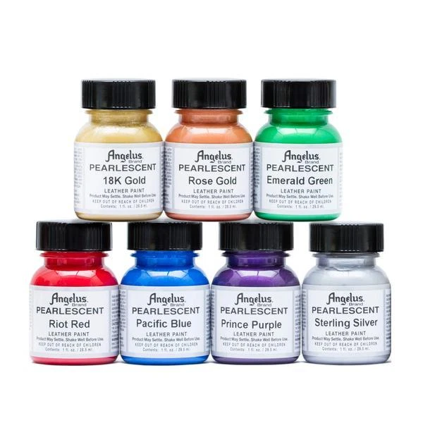 Angelus Metallic & Pearlescent Leather Paint Set, 1 Fl Oz (Pack of 12)