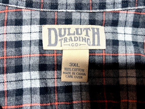 Duluth Trading Mens Button Front Long Sleeve Gray Multi Plaid Shirt 3X 3XL XXXL - Picture 4 of 4