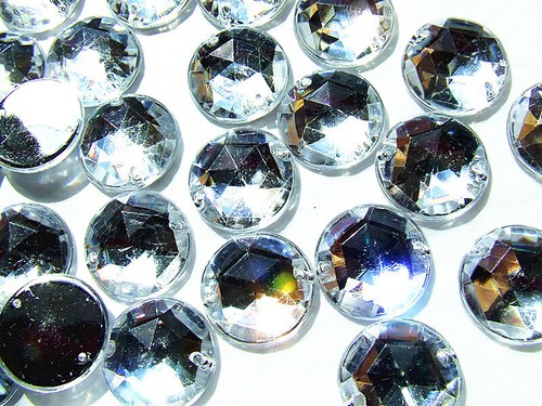 Faceted Beads Acrylic Rhinestone Gems 10 mm Round Flat Back Sew On All Colours - Picture 17 of 65