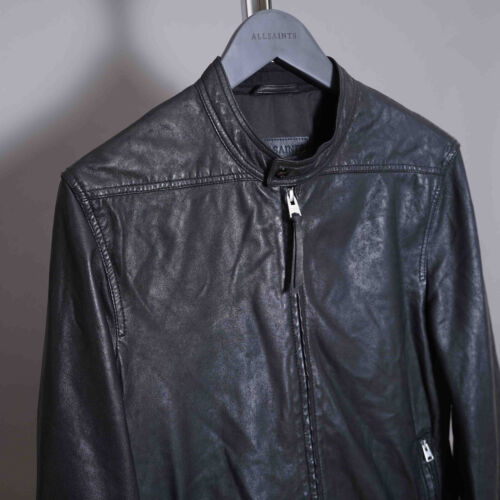 ALL SAINTS Leather Jacket MEDIUM Black Mens Biker Bomber COLT Rare Celebrity M - Picture 2 of 23