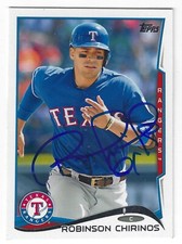 ROBINSON CHIRINOS TEXAS RANGERS SIGNED CARD ASTROS METS TAMPA RAYS ORIOLES CUBS