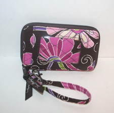 Vera Bradley Full Zip Closure Pink/Black Womens Wristlet Wallet