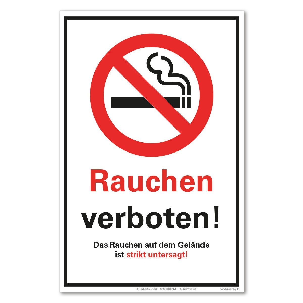Rauchen verboten Schild Rauchverbot Zigaretten verboten Warnung 30x20 cm