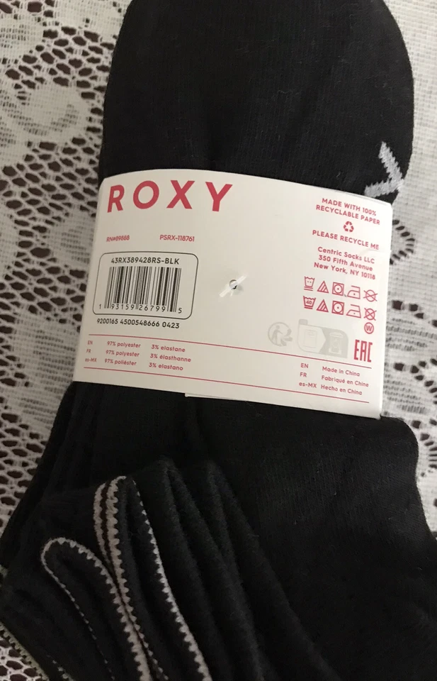 Calcetines para mujer Roxy Quarters 10 pares - Zapato talla 4-10 bloques de color negros nuevos Foto 3 de 4