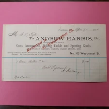 1904 Andrew Harris Guns Ammunition Fishing Tackle Sporting Goods Providence RI