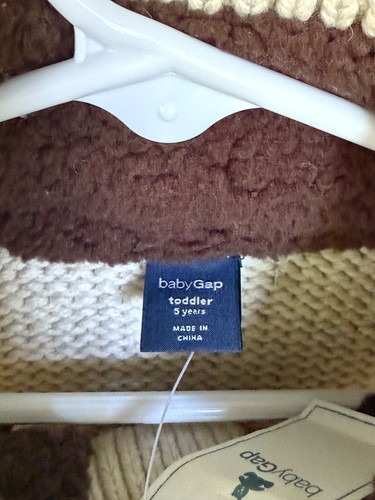 Baby Gap Boys Sweater Beige Brown Elbow Patches Size 5 NWT - Picture 6 of 8