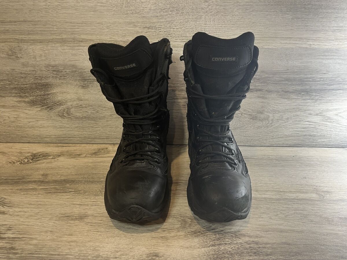 Converse Response C8877 Black Leather Side Zip Boots Men&#039;s US 7 M | eBay