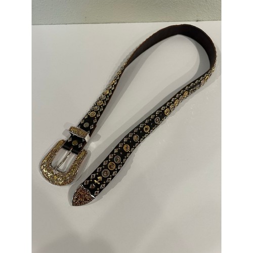 Vintage Kippy's Stylish, Gold Buckle, leather belt with Swarovski Crystals. - Picture 2 of 18