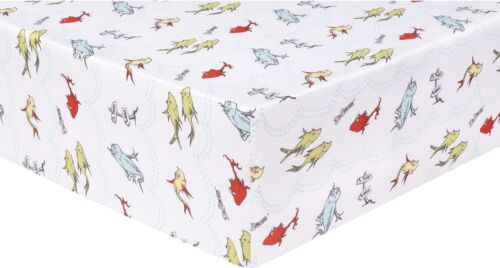Trend Lab Dr. Seuss One Fish Two Fish 4Piece Crib Bedding Set Nursery Baby Set - Picture 8 of 9