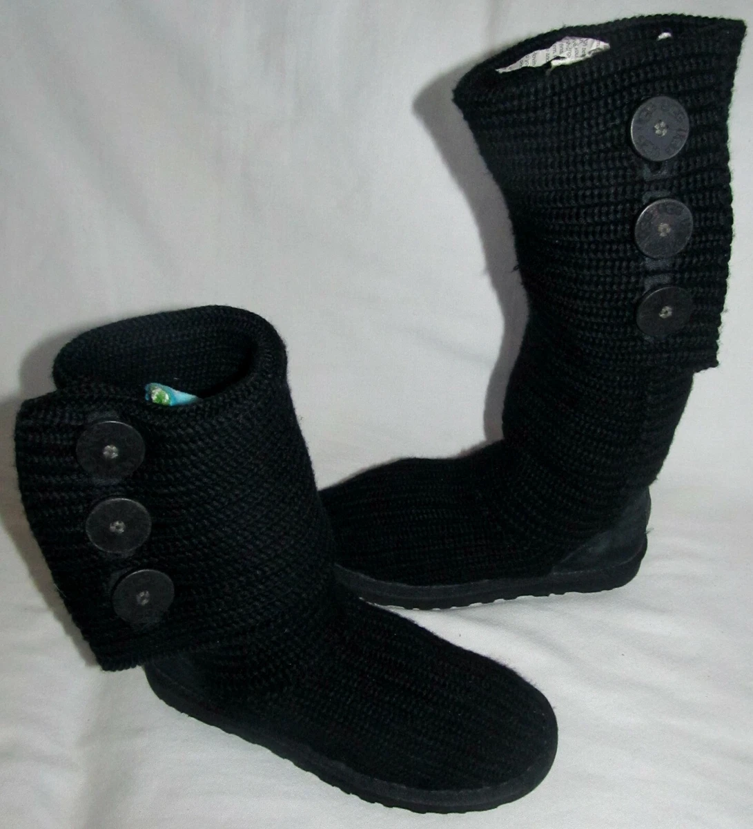 Black sweater top cuff boots