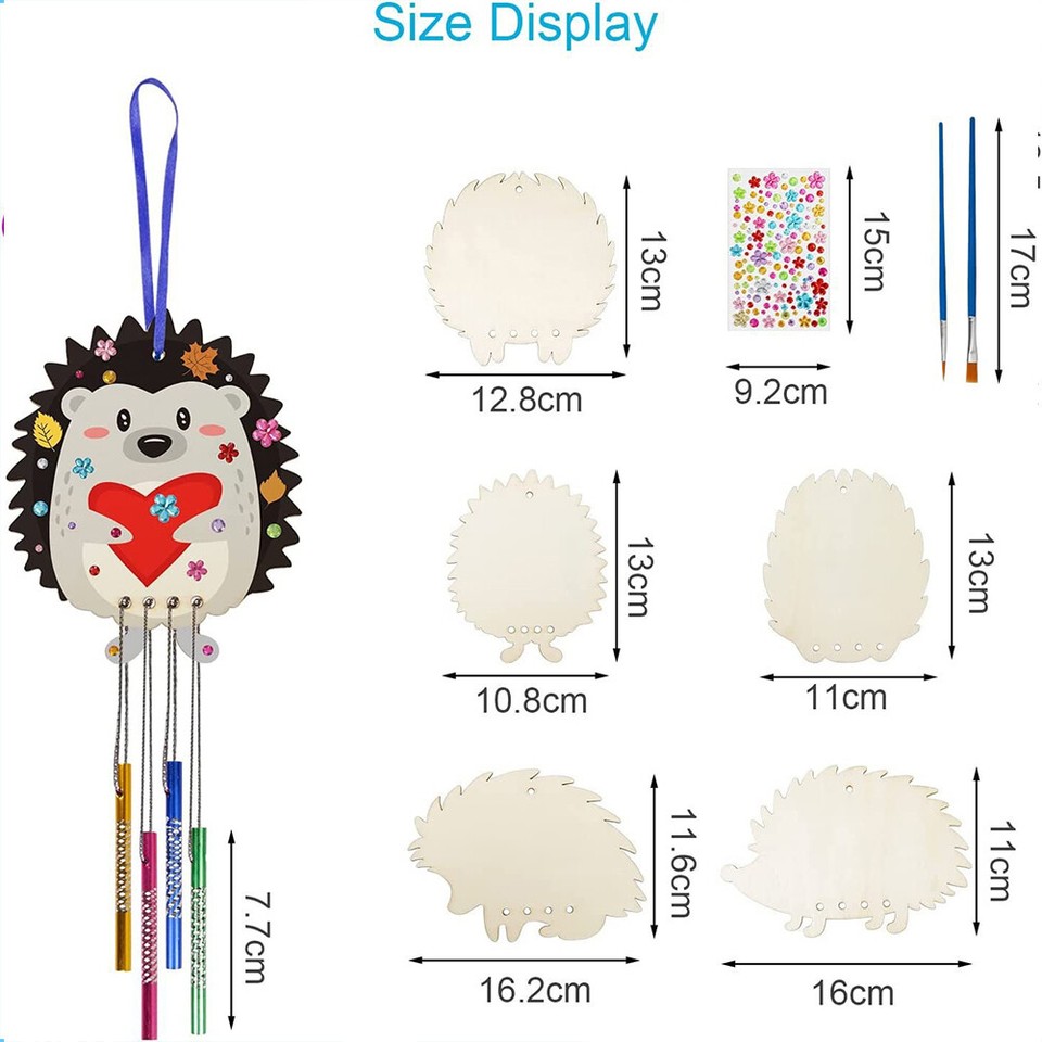 uk 5/6/8/9/10/12PCS Hanging Wind Chimes Cute Bird Wooden Christmas for