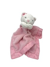 Carters Lovey Cat Pink White Satin Trim Security Blanket Plush Velour Soft Clean