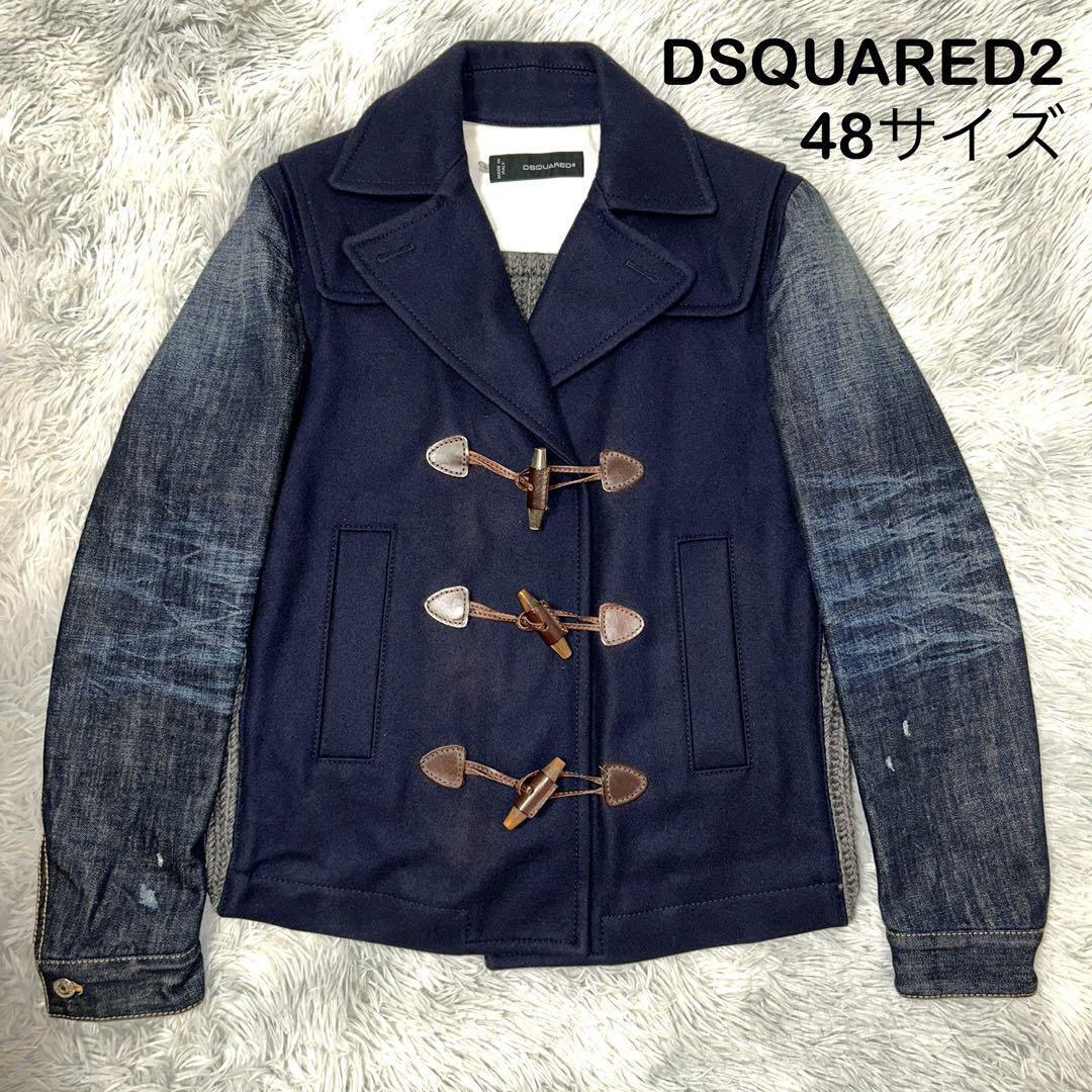 Dsquared2 P Coat Wool Melton & Denim Size 48, Unique Design Dsquared2 P Coat Wool Melton & Denim Size 48, Unique Design