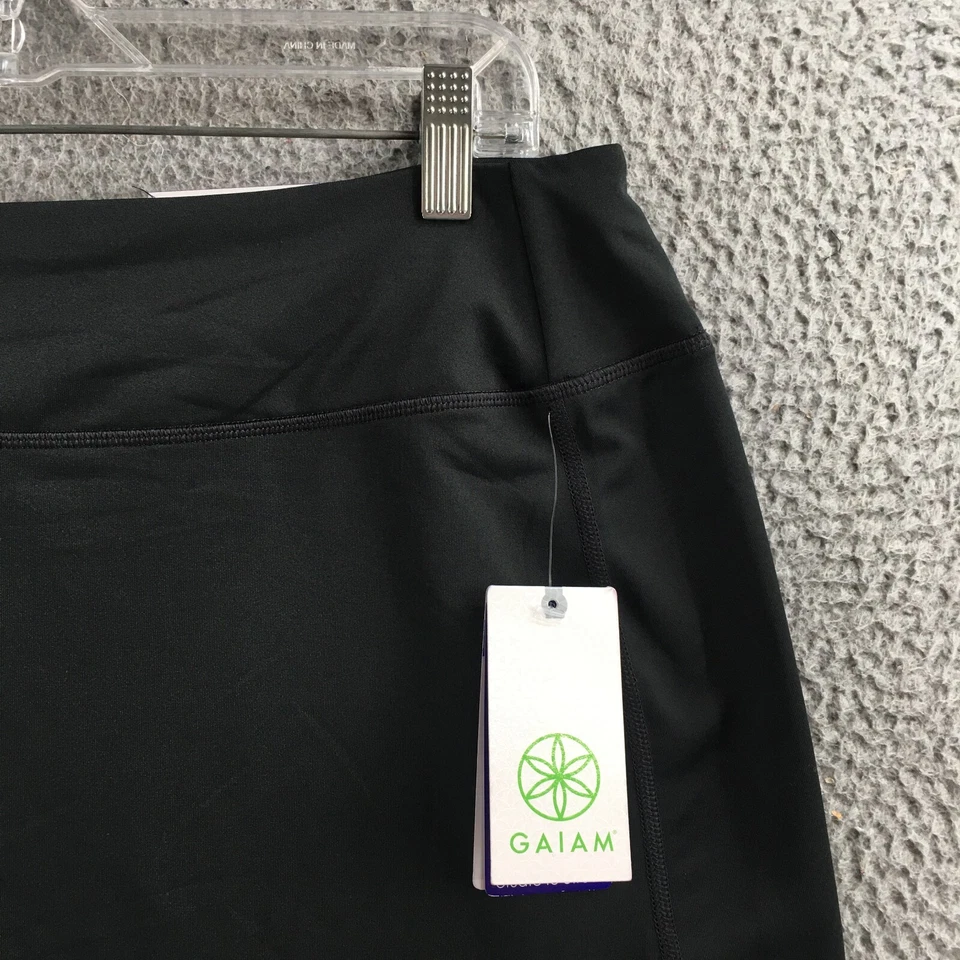 Gaiam Athletic Skirt Womens XL (Actual 35X17) Black Mid Rise Pull On Stretct NEW - Image 3 of 4