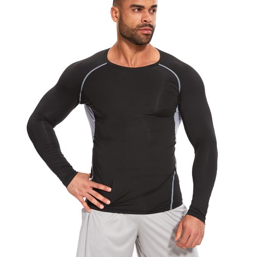 Mens Compression Base layer Thermal Tight Long Sleeve Run Gym Yoga Active Tops - Picture 16 of 23
