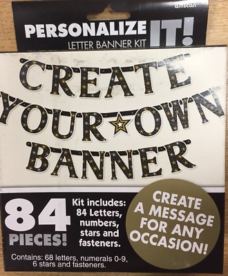 Create Your Own Banner Kit 84 Piece Letters Stars Custom