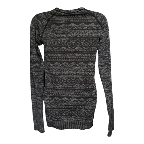 Lululemon Tops 6 Womens Gray, Black Rest Less Shirt Pullover Any Nylon Athletic - Picture 2 of 5