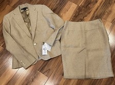RALPH LAUREN 2 PC SUIT BLACK LABEL BLAZER JACKET SIZE 10 SKIRT SZ 8 GOLD TAGS