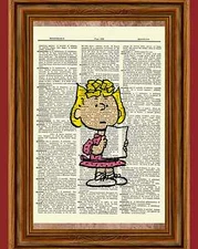 Sally Peanuts Dictionary Art Print Picture Poster Charlie Brown
