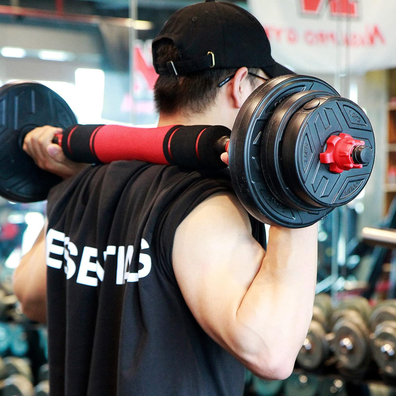 Manubri Regolabili Palestra 2 Set, Set Di Pesi Professionale 20/25/30/40Kg Con M foto 2