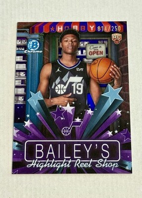2025-26 Bowman Chrome Ace Bailey Hobby Stars Purple Refractor #/250 Rookie (RC)