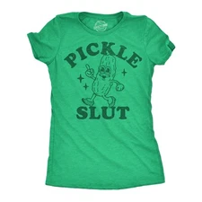 Womens Funny T Shirts Pickle Slut Sarcastic Graphic Novelty Tee for Ladies