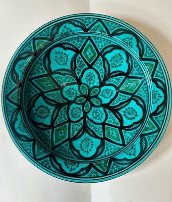 VTG Huge Geometric Ornament Wall Plate/Dish Morocco by Ahmed A:Serghini Safi 