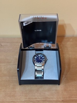 Breil Tribe Time Uhr Stahl blaues Zifferblatt ungetragen mit Box