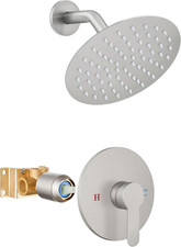 Brushed Nickel Shower Faucet Set with 8" Rainfall Head and Single Handle