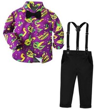 Toddler Suit Boys Baby Wedding Dress Clothes Kids Formal Outfit 4-5T Purple-1