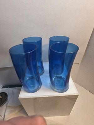 Leonardo Swing/Swung Tall 14 oz Blue Curved Tumbler Glasses  Set of 4