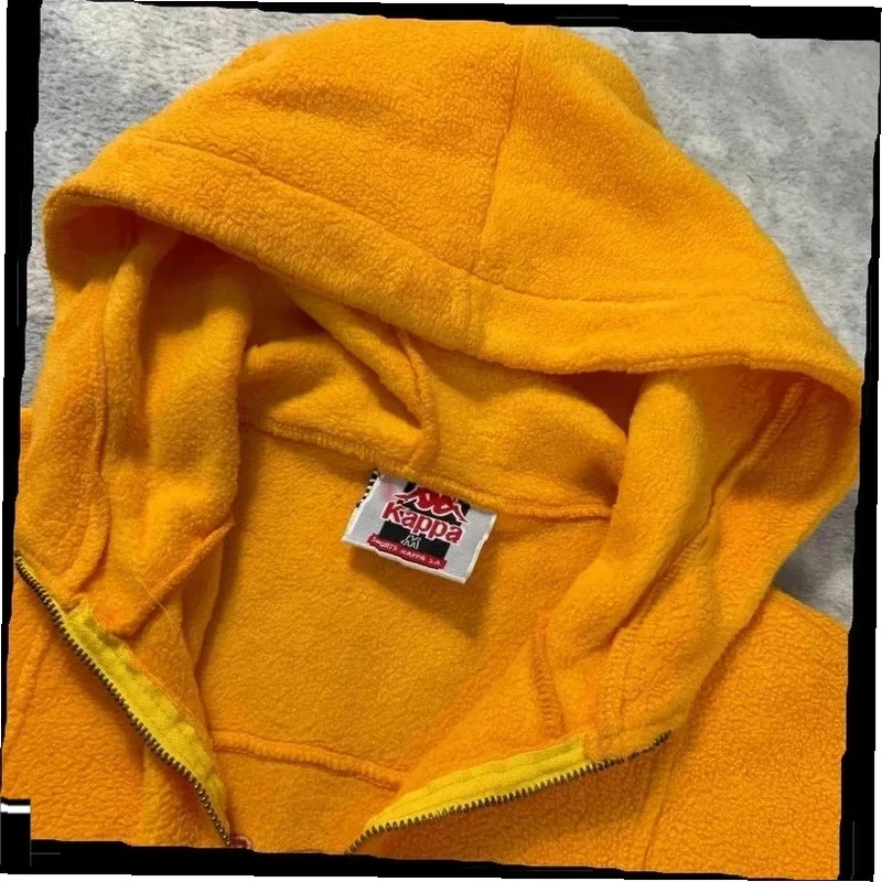 Vintage Kappa Urban Sail 2000's Y2K Yellow Fleece Hoodie Size Medium image 7