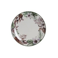 Flad Plade DKD Home Decor Blomster Porzellan [27 X 27 X 2 Cm]