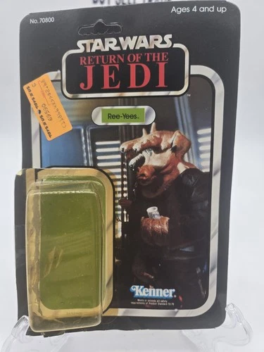 1983 Star Wars ROTJ REE-YEES Card Back With Attached  Bubble Unpunched