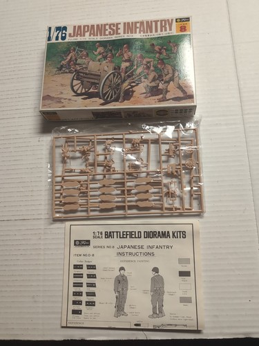 FUJIMI 1/76 World War II - JAPANESE INFANTRY WITH ANTI-TANK GUN - rare on sprues