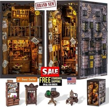 DIY Book Nook Kit Miniature Dollhouse magic bookstore Wooden 3D Puzzle Bookshelf