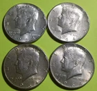 $2.00 Face, (4) 1964 Kennedy Halves, .900 fine silver, LOW-Cost Shipping!