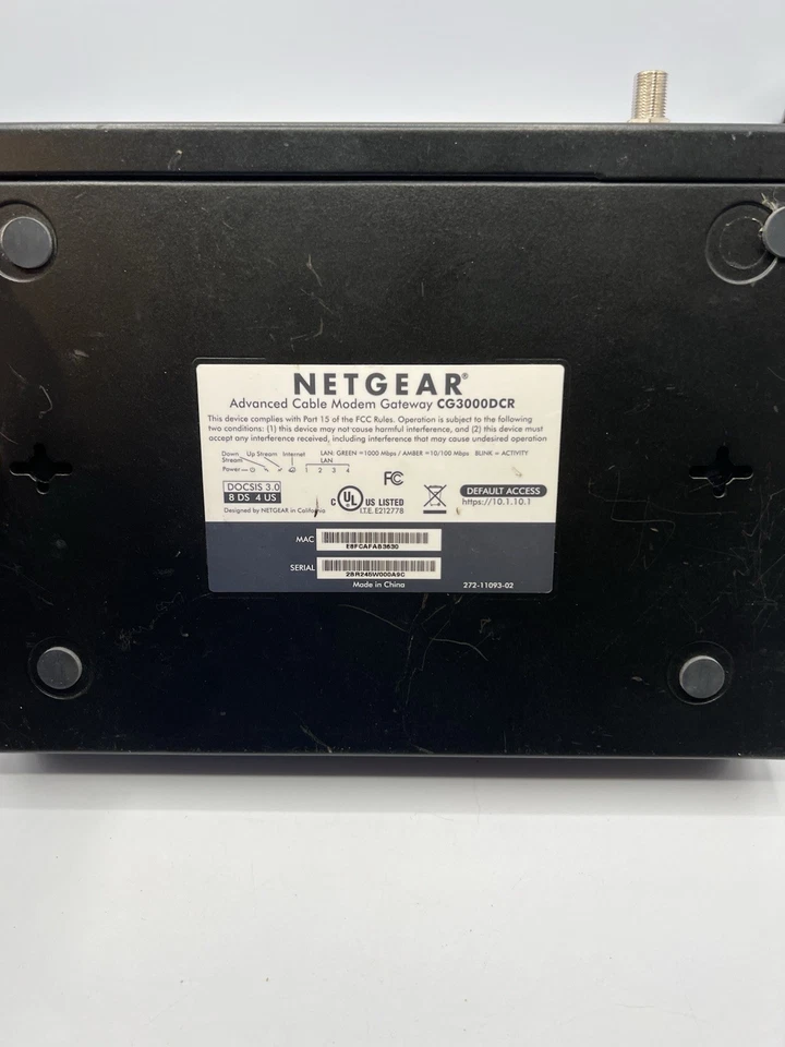 Comcast Business Class NetGear CG3000DCR 3.0 Advance Cable Modem Gateway - Image 2 of 4