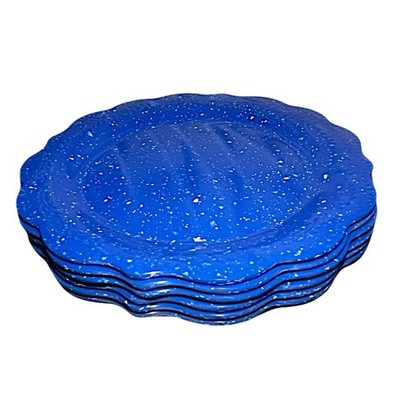 SET (6) Pioneer Woman Juliette Thick Melamine Plates Cobalt Blue Dishwasher Safe