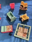 VTG Fisher Price Little People 6 PIECE NURSERY SET for Baby Blue Play Pen Set