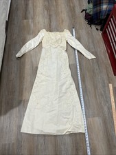 VTG Women's Ivory Lace Long Sleeve Wedding Prairie Dress