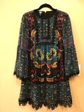 ANNA SUI Bohemian Bell Sleeve Desisner Dress Size M