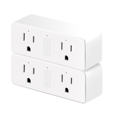 Dual Smart Plug, 15A Wifi Outlet Extender, Smartlife App Control, Schedule Timer