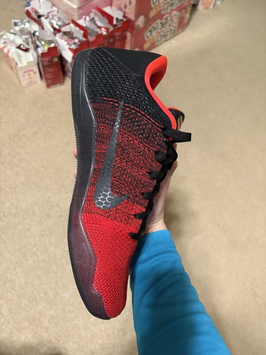 Size 11 - Nike Kobe 11 Elite Low Achilles Heel Bred Black Red 2016