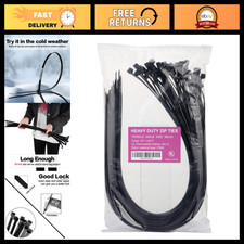 Heavy Duty Large Zip Ties 26 Inch - Extra Long Cable Tie Wraps, 60 Pack, Black