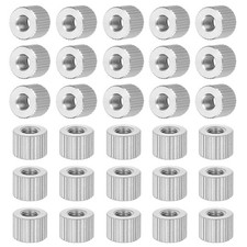 30PCS M4 Knurled Thumb Nuts 304 Stainless Steel Flat Head Through Hole Knob